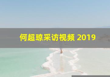 何超琼采访视频 2019